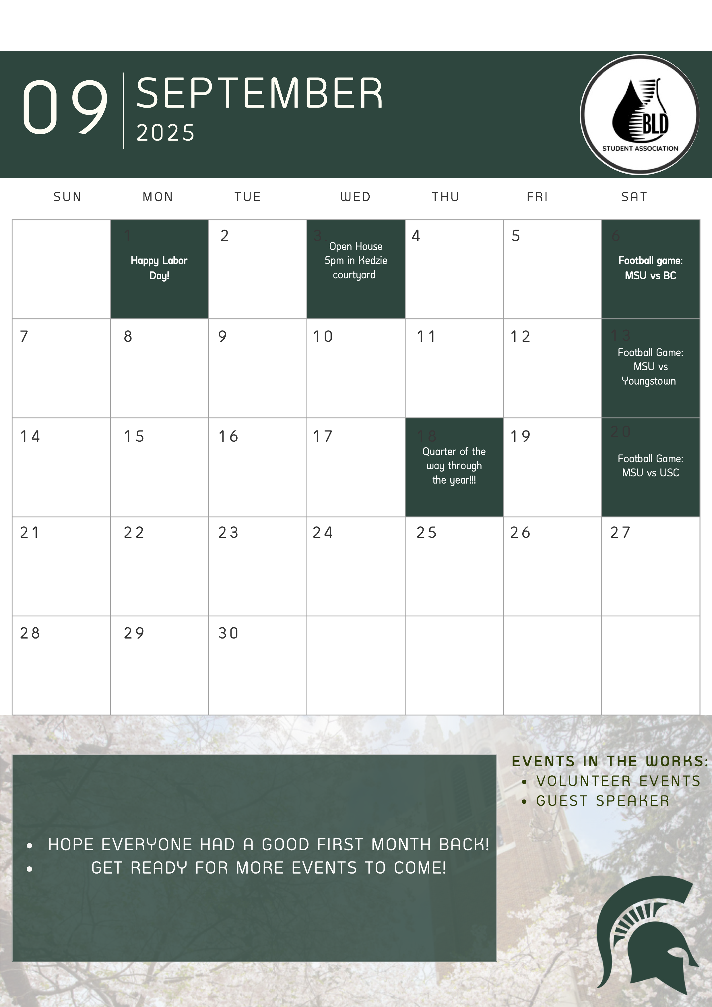 BLDSA September Calendar