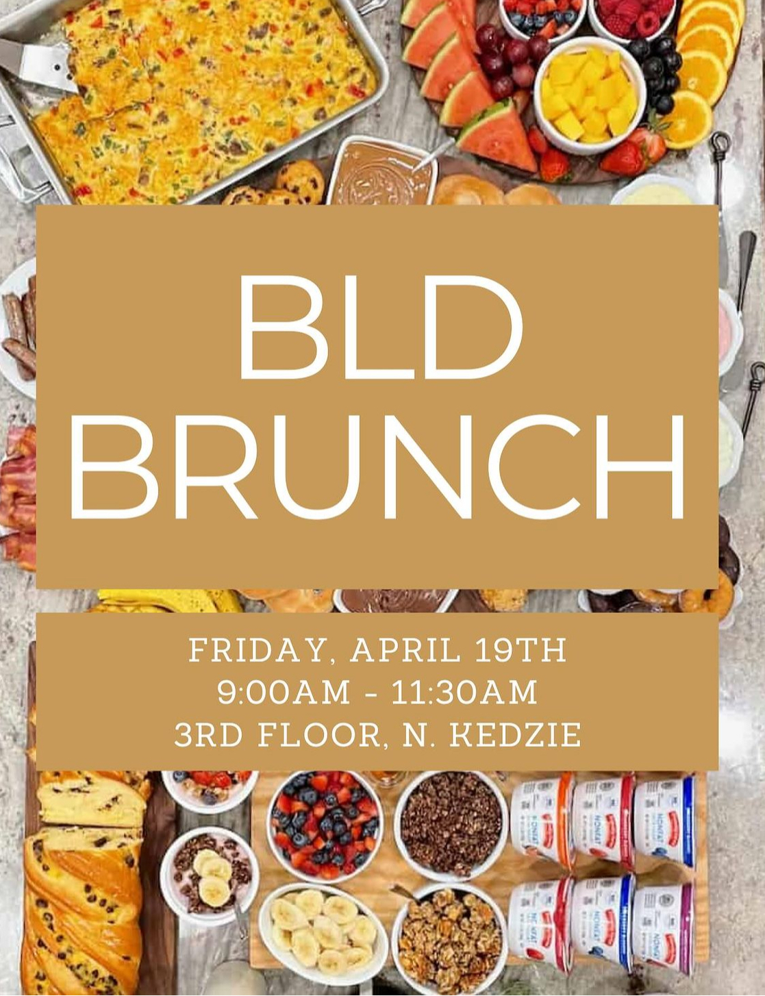 Flyer for brunch with food
