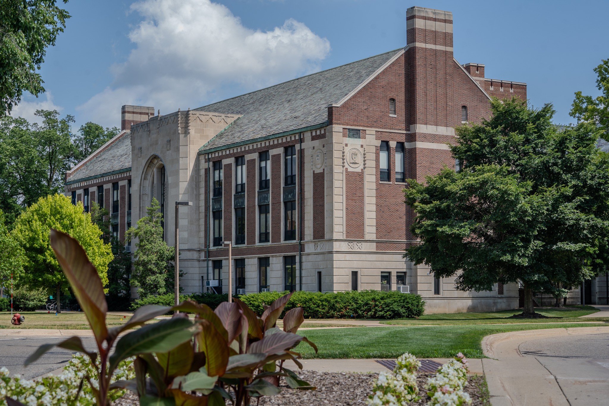 Sun shining on North Kedzie Hall