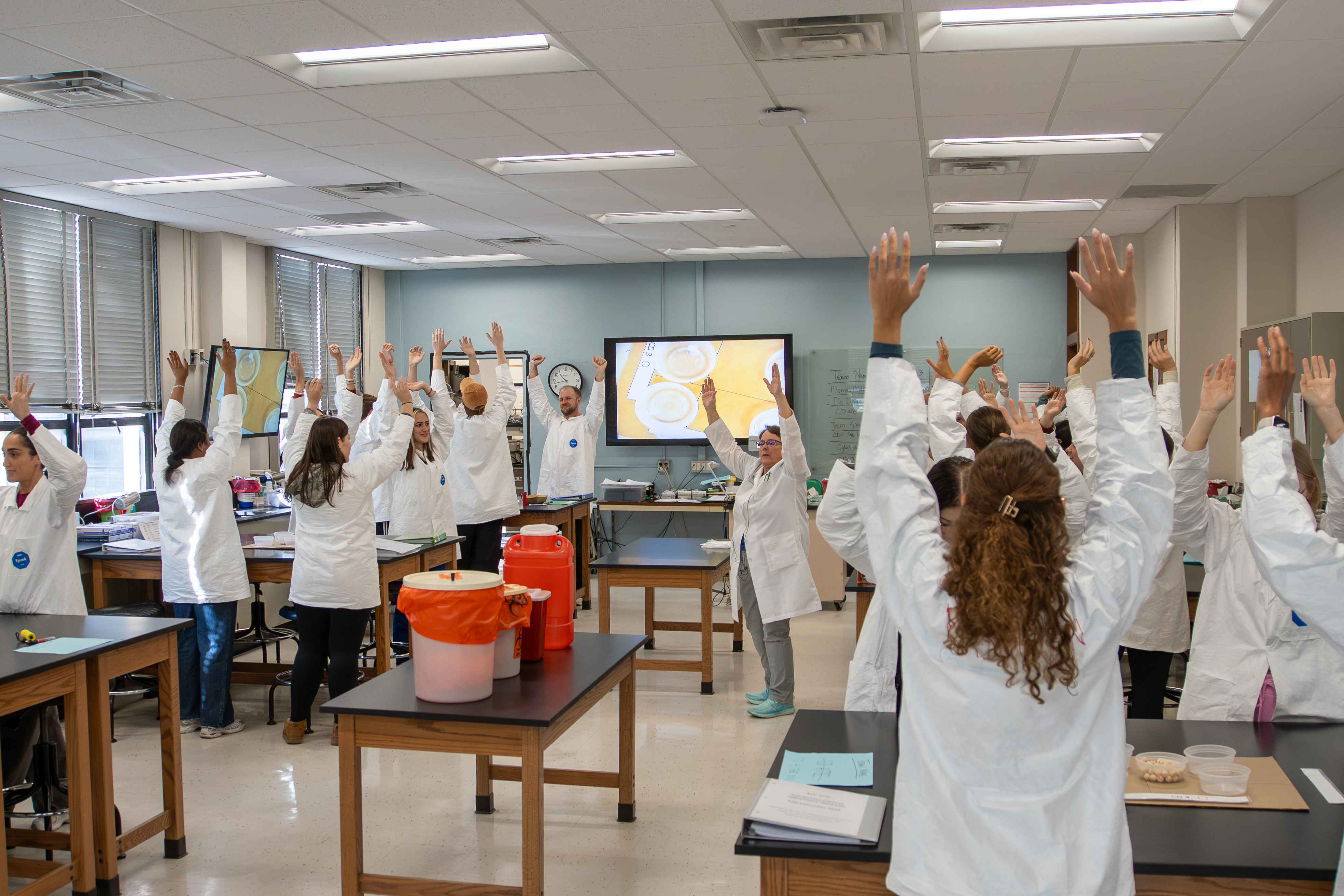 BLD students participating in flow cyotmetry game.