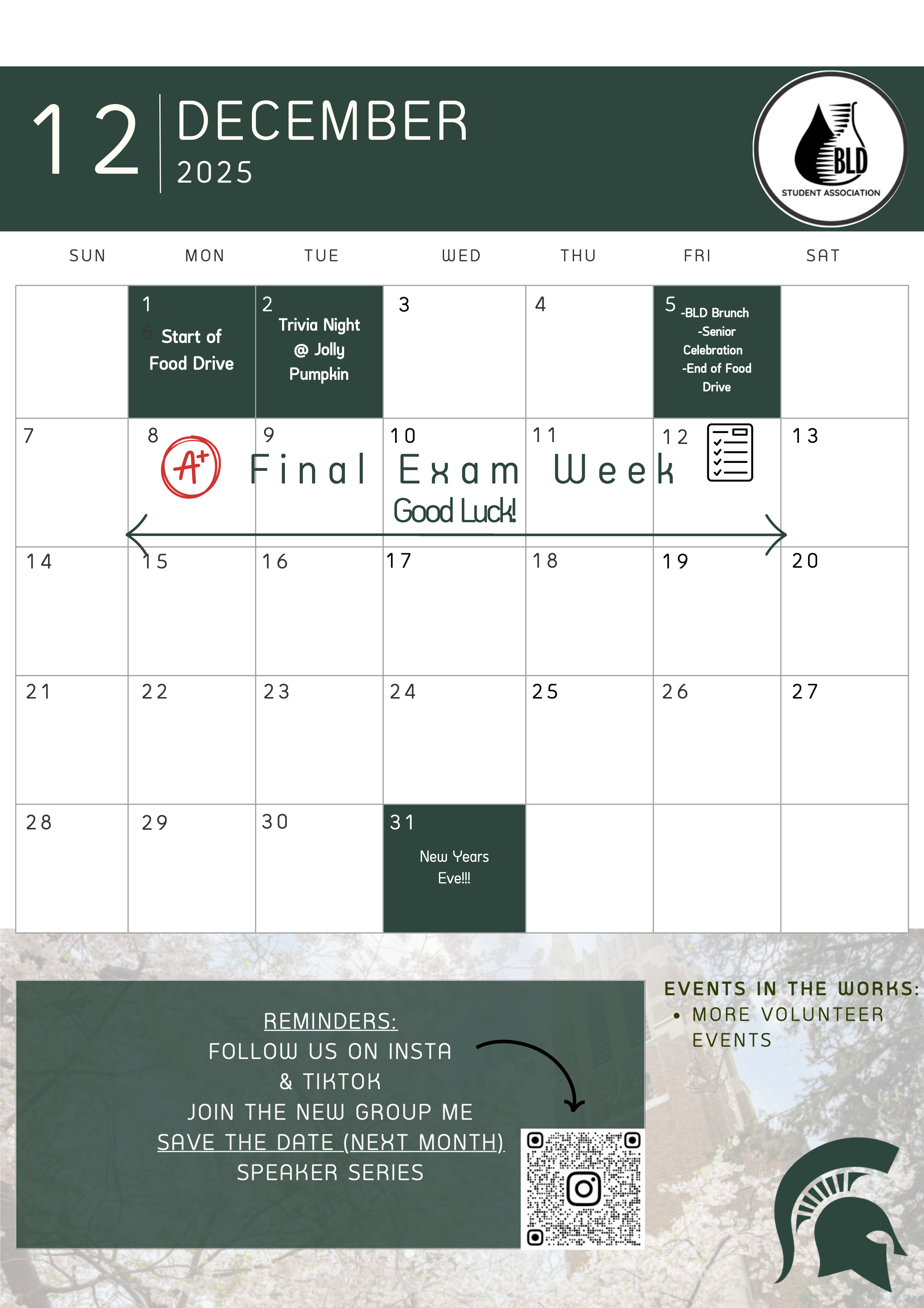 December BLDSA Calendar