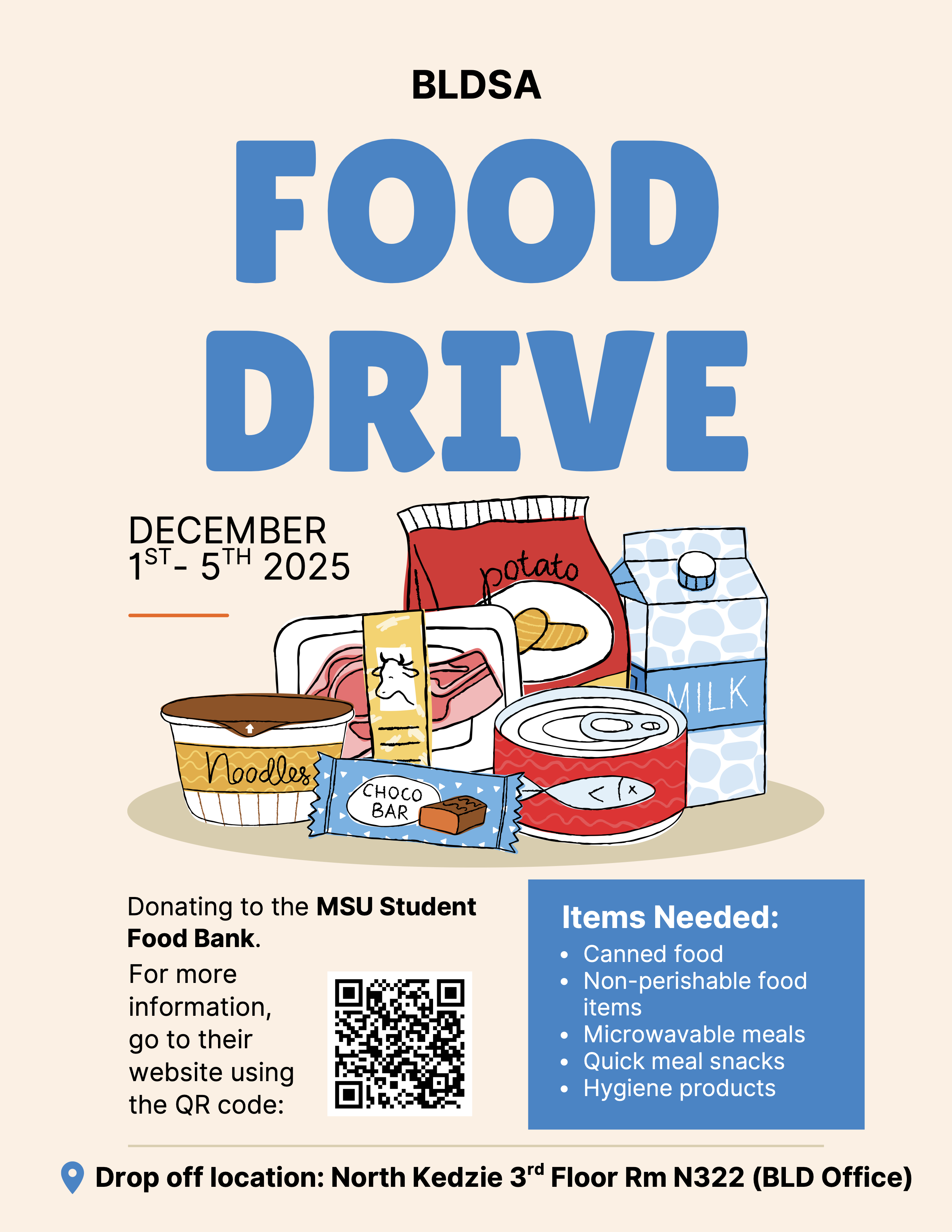 BLDSA Food Drive Flyer