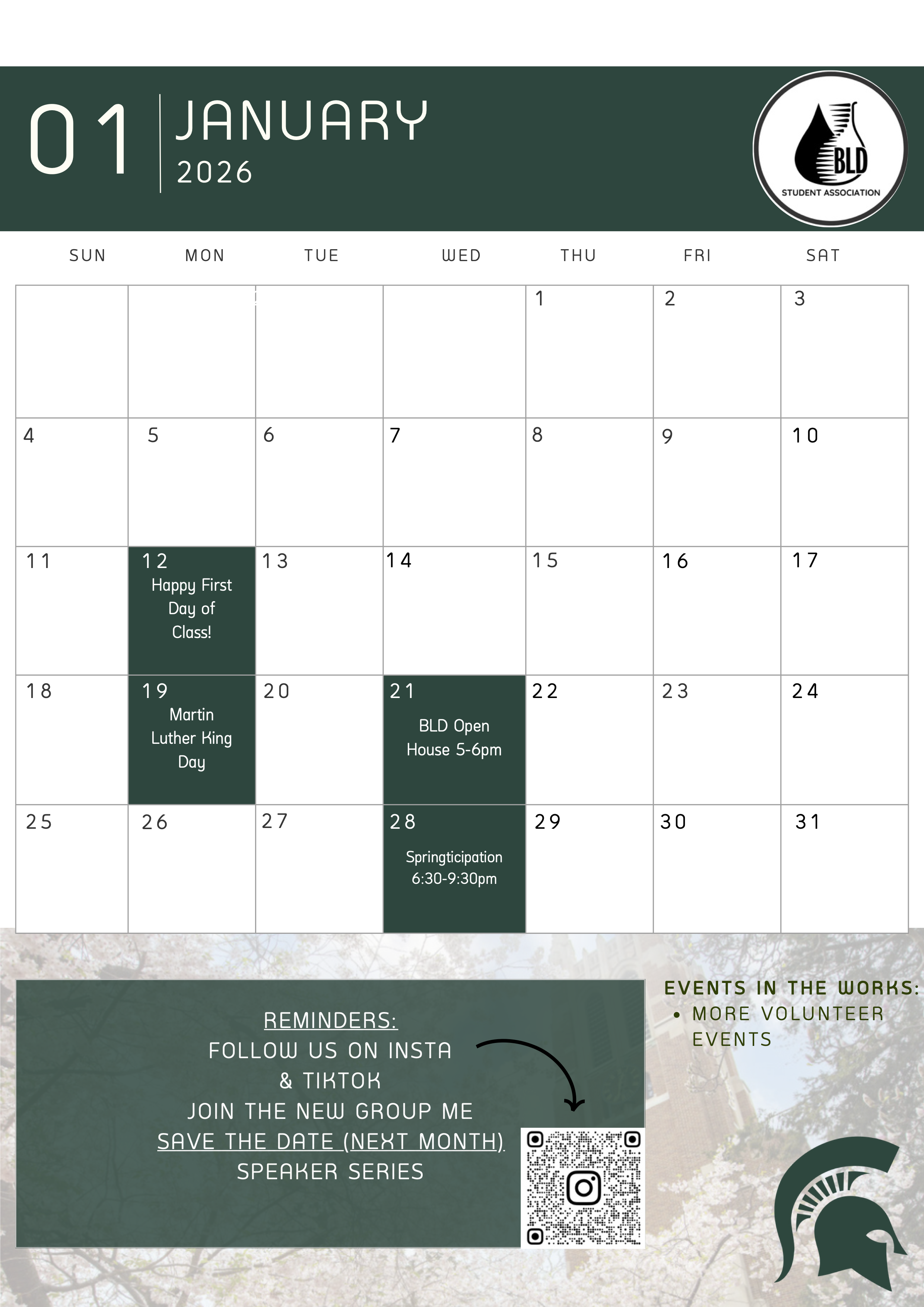 December BLDSA Calendar