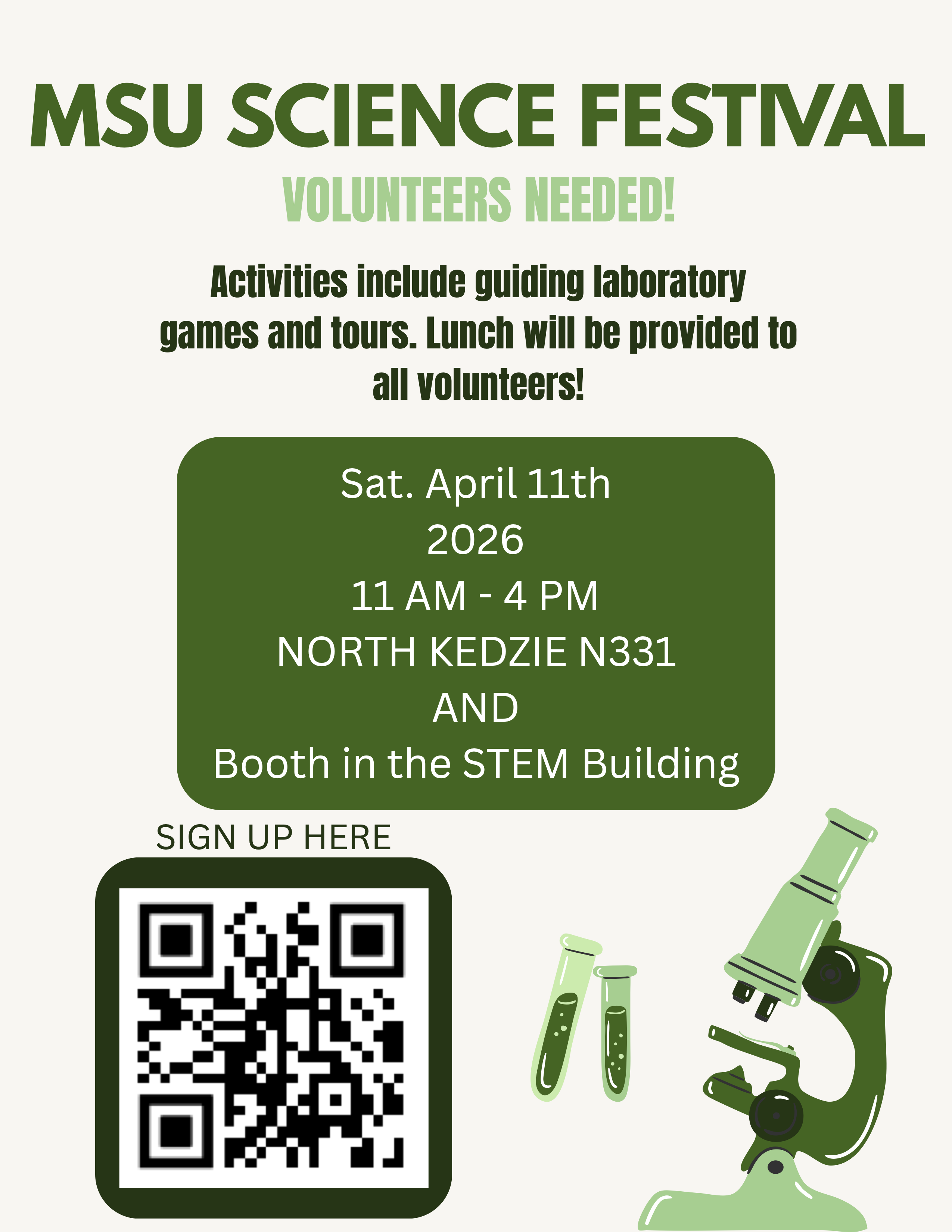 MSU Science Festival Volunteer Flyer