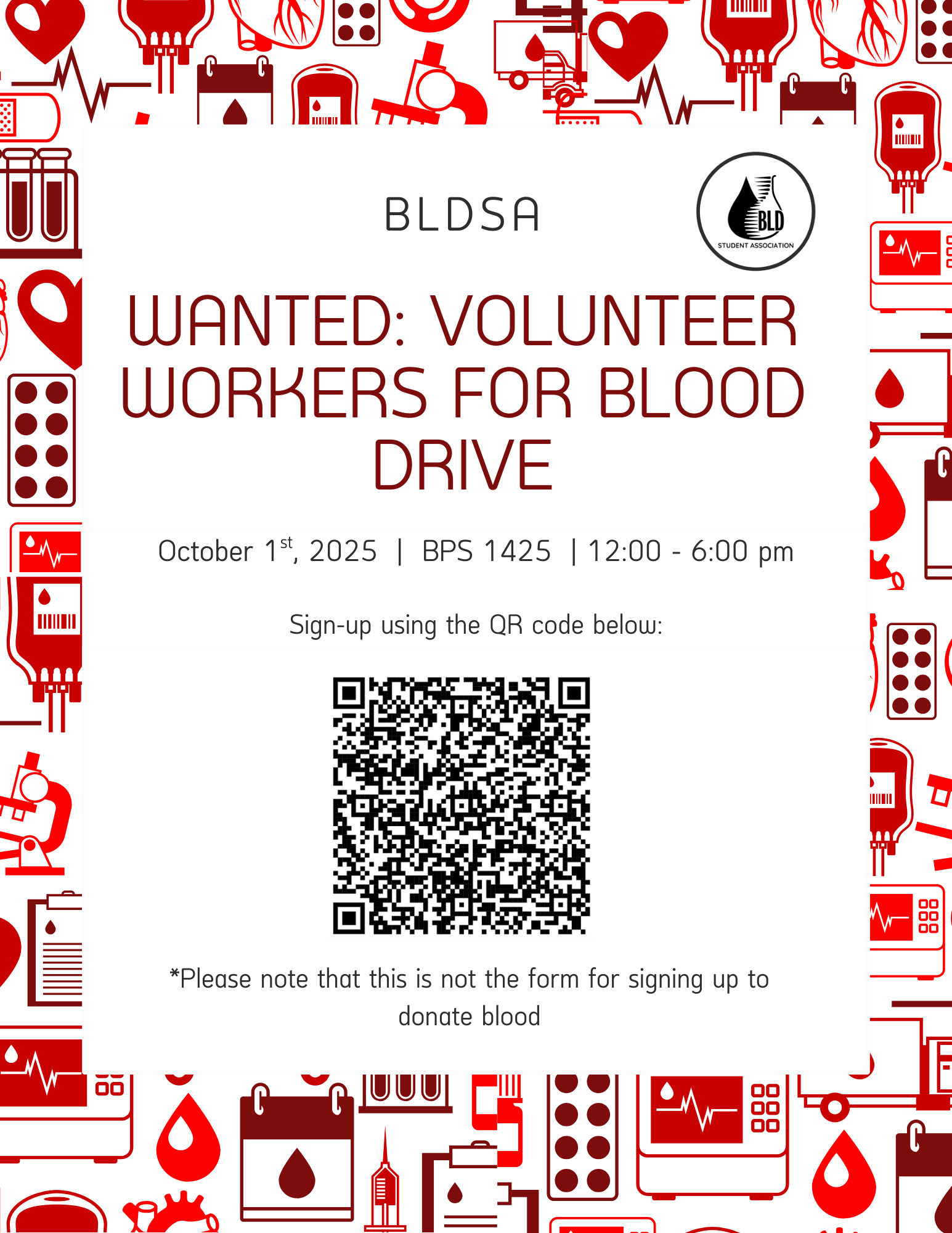 Blood Drive Volunteer Flyer