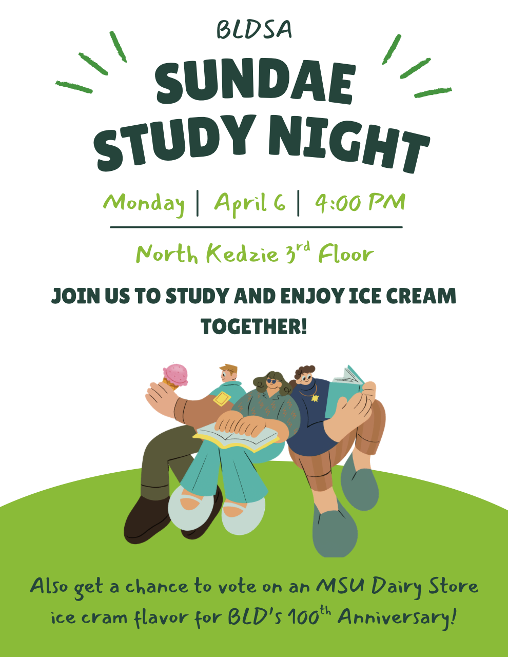 BLDSA Sundae Study Night Flyer