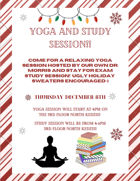 red holiday study session flyer