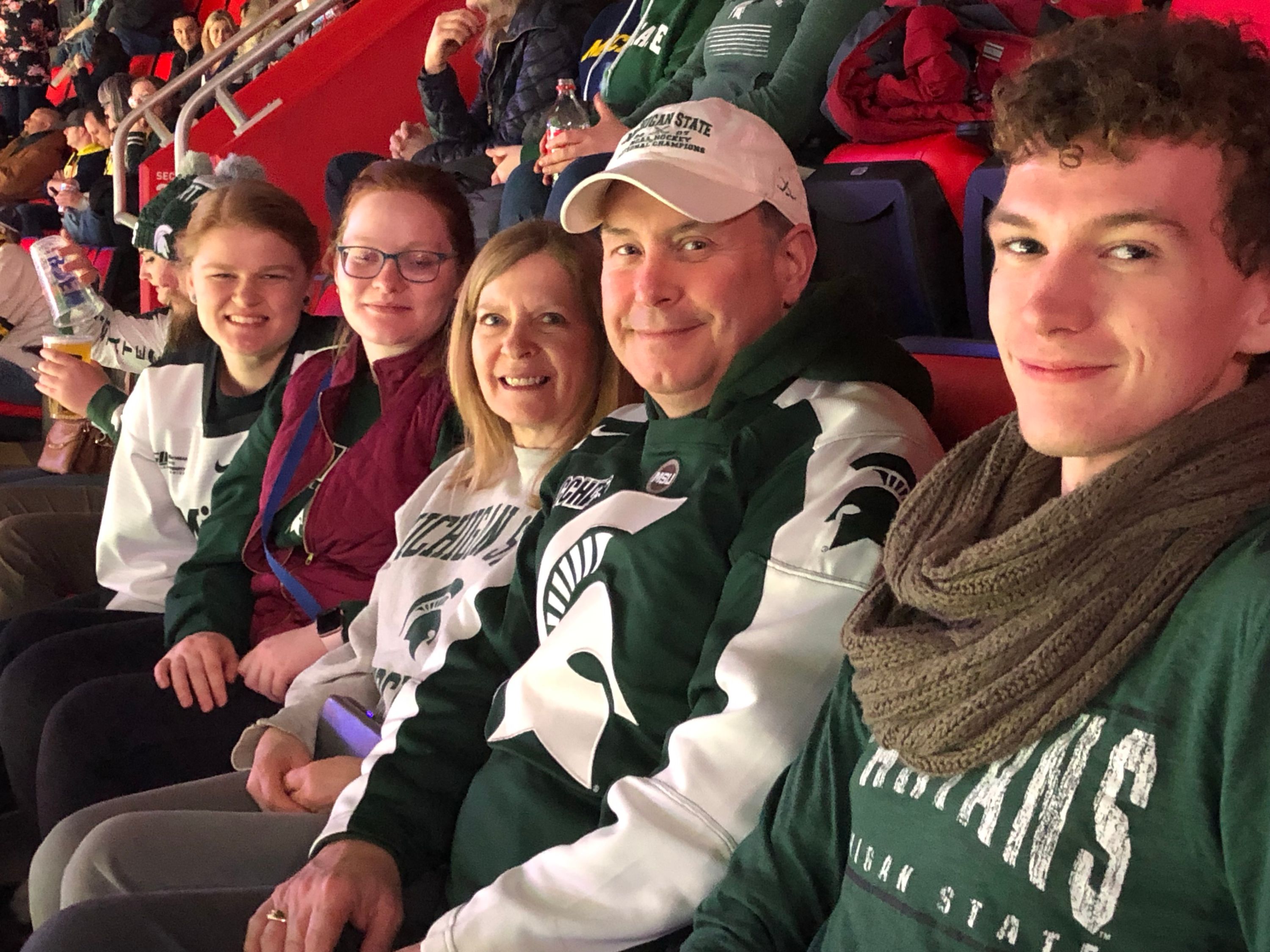 Alumni at hockey game