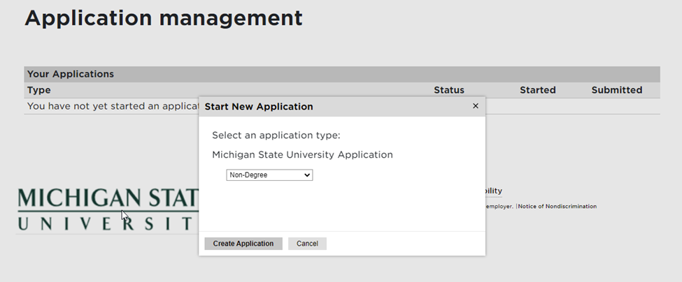Image of Application Page